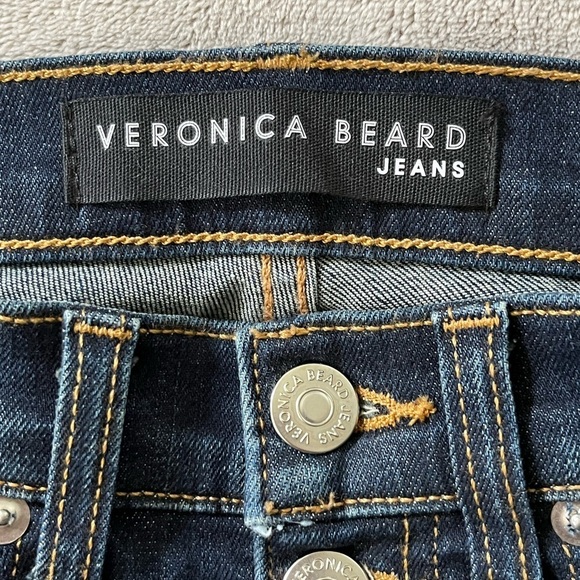Veronica Beard Carolyn 10” Baby Boot Jeans Snap Hem in Dark Vintage Size 24 - Picture 9 of 16